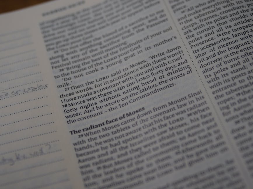 A detailed view of a Bible page focusing on Exodus scripture text.